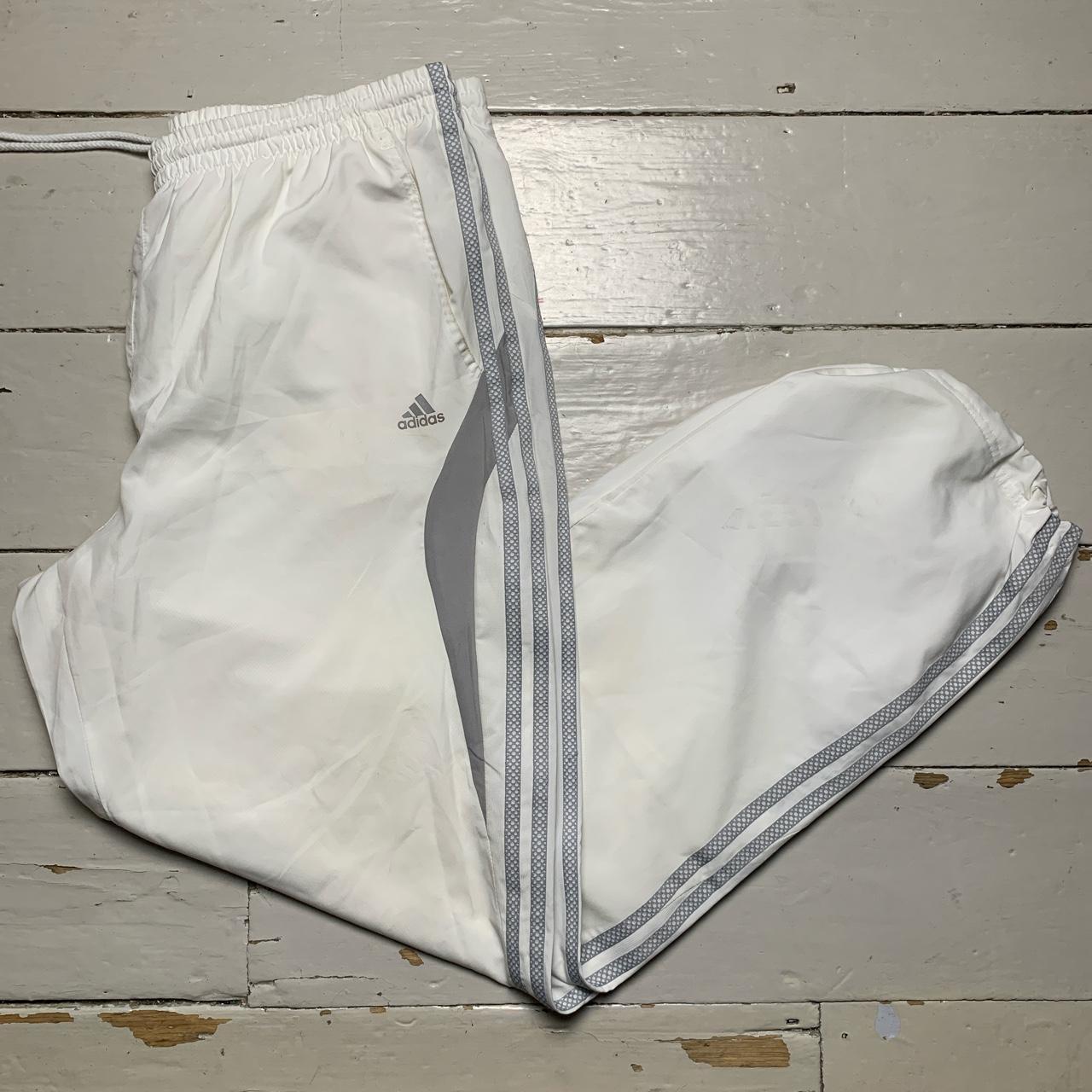 Adidas Vintage Baggy Climacool Shell Bottoms White and Silver