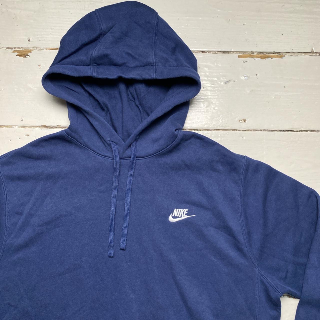 Nike Navy and White Swoosh Hoodie