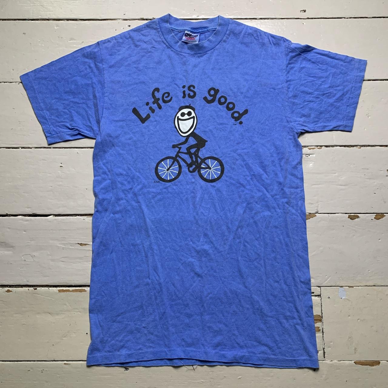 Life is Good Jacobs Gallery Bicycle Vintage 90s Single Stitch T Shirt