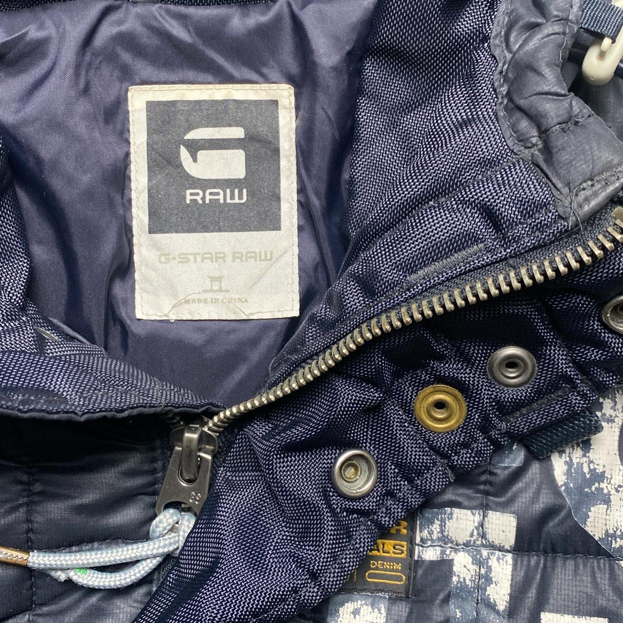 G Star Raw Navy and White Puffer Jacket