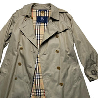 Burberry Vintage Khaki Nova Check Trench Coat (UK 10)