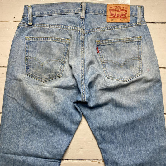 Levis 514 Light Blue Baggy Stonewashed Jeans