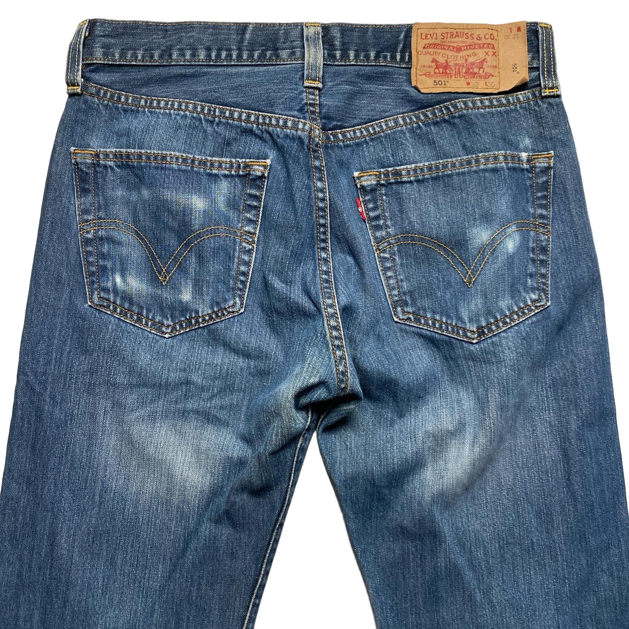 Levis 501 Dark Navy Stonewashed Jeans (32W)