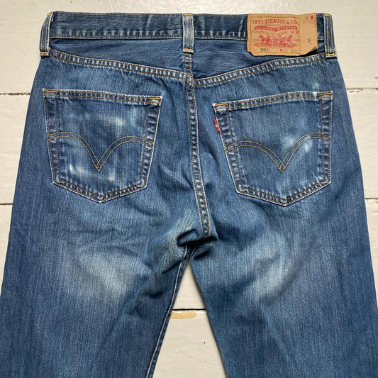 Levis 501 Dark Navy Stonewashed Jeans