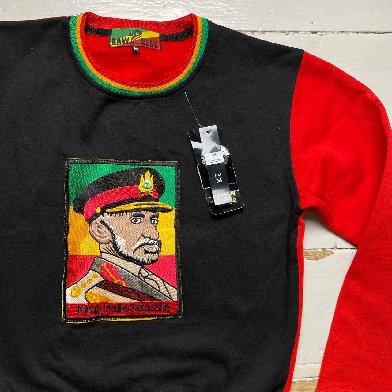 Raw Blue King Halle Selassie Black and Red Rasta Jumper