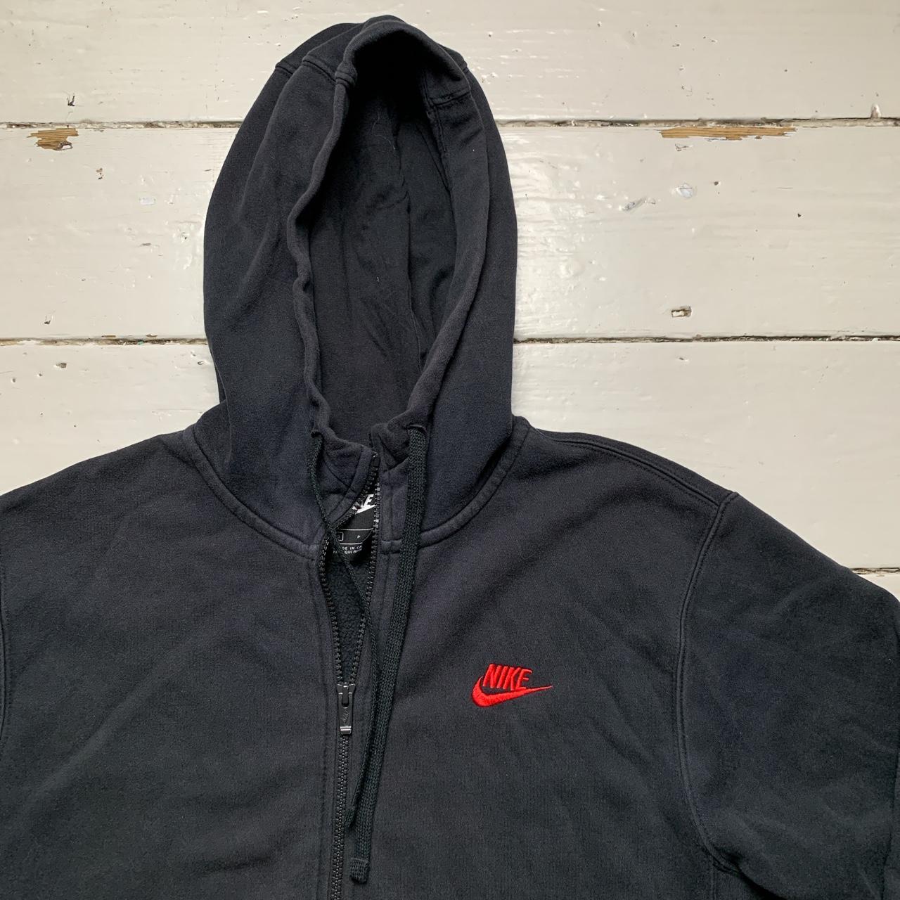 Nike Swoosh Black and Red Hoodie