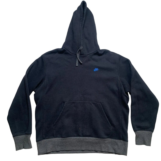 Nike Vintage Swoosh Hoodie Black and Blue (XL)