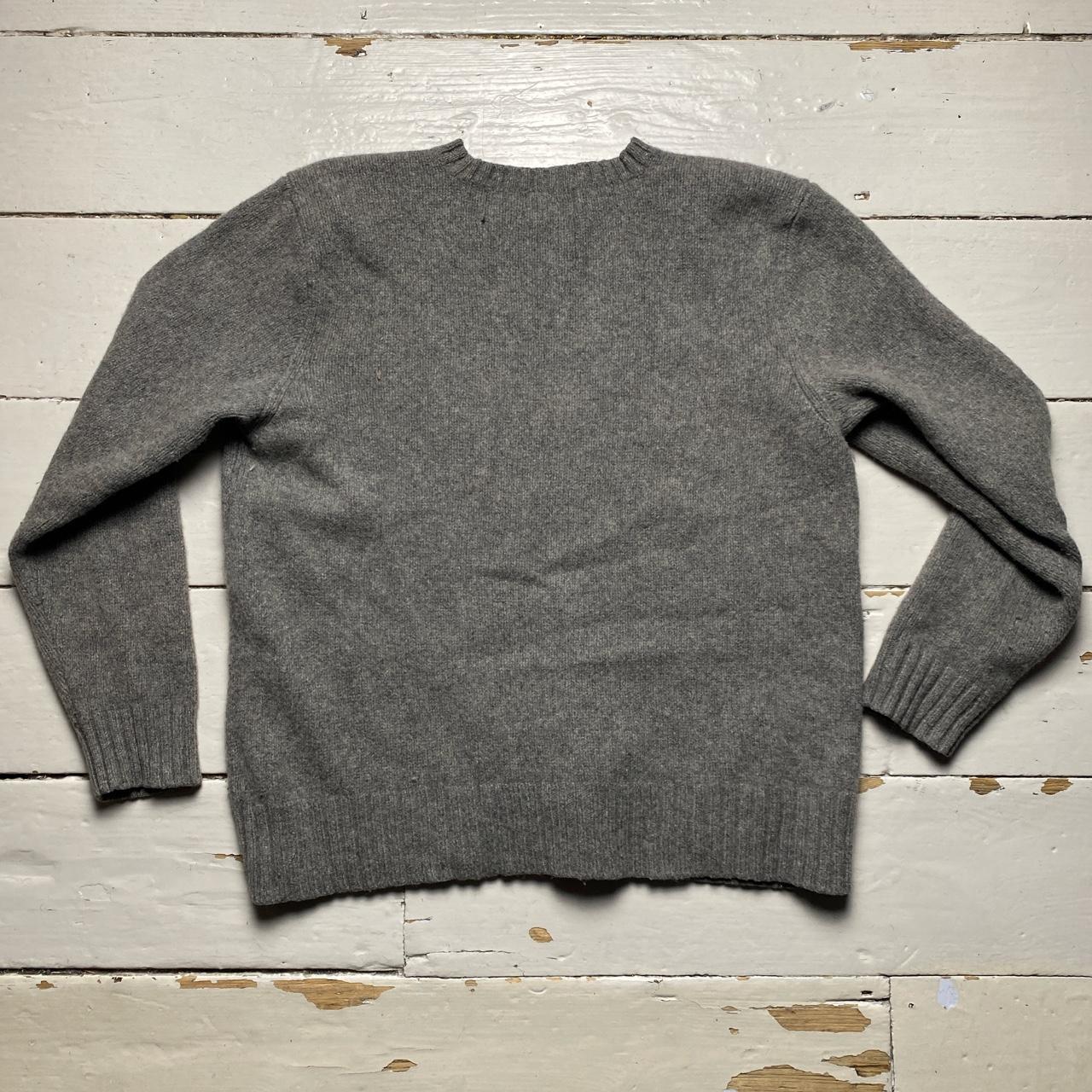 Polo Ralph Lauren Grey Navy Pony Wool Jumper