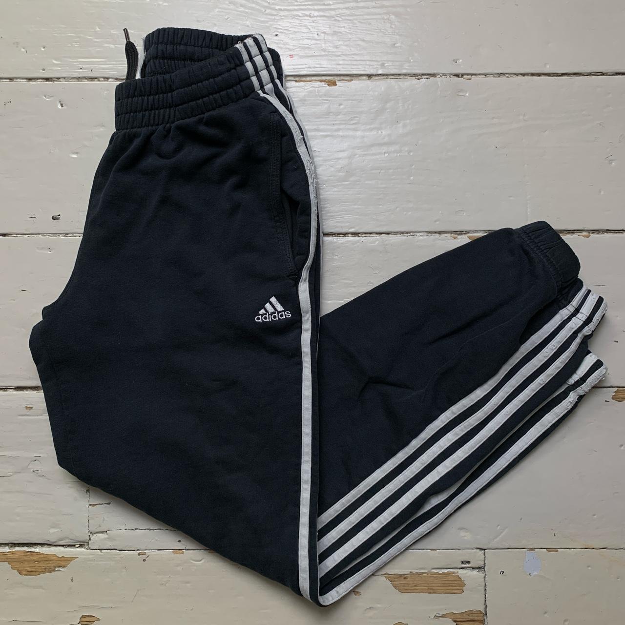 Adidas 3 Stripe Black and White Baggy Joggers