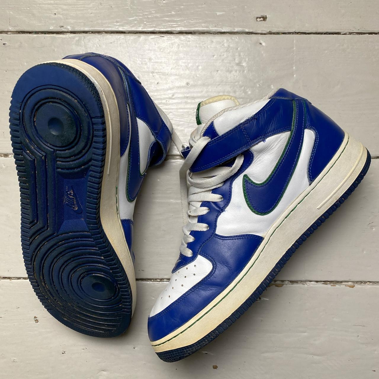 Nike Air Force 1 Mid Royal White Blue and Green Vintage 2004