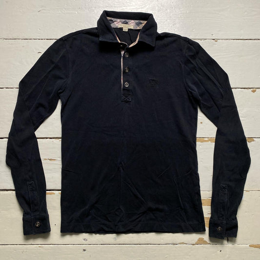 Burberry Brit Black Long Sleeve Polo Shirt