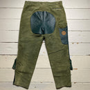 Nyman Swed Team Army Green Soft Velour Cotton and Leather Hunter Trousers