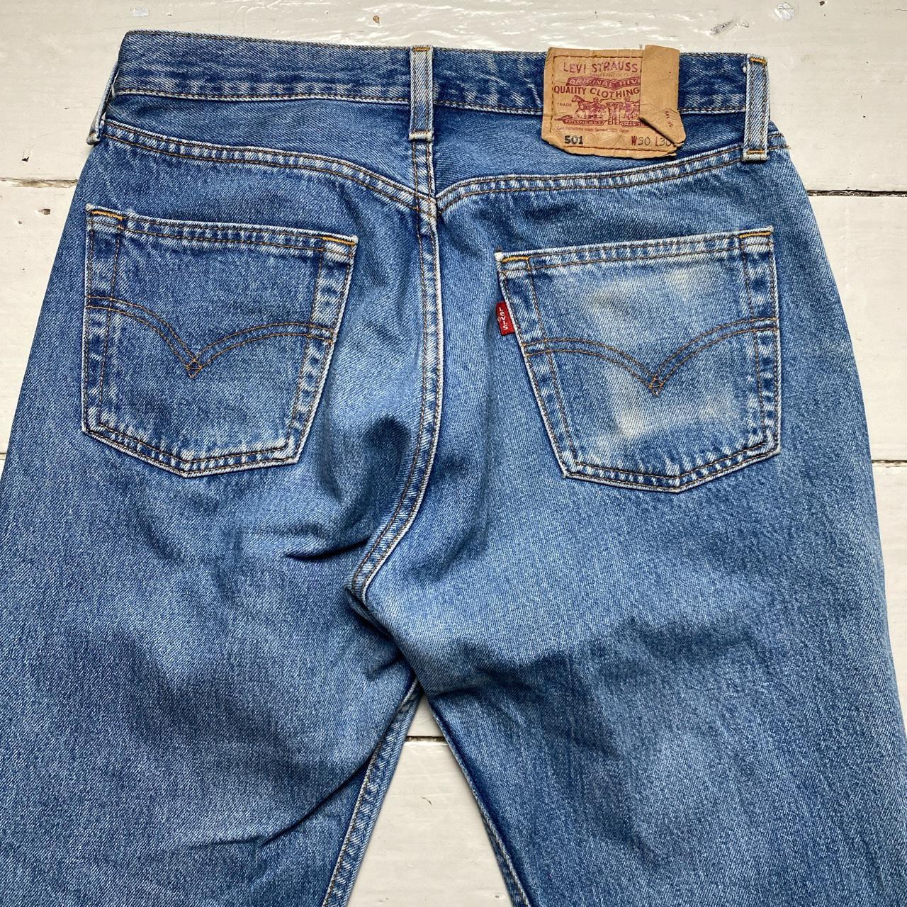 Levis 501 Vintage Baggy Light Blue Stonewash Jeans