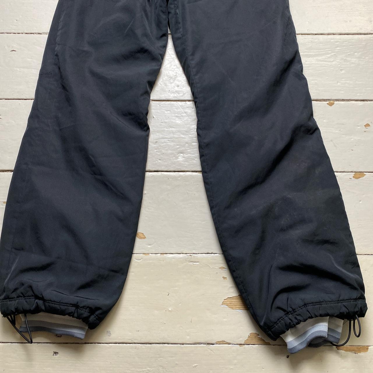 Nike Vintage Swoosh Black and Grey Shell Trackpant Ski Bottoms