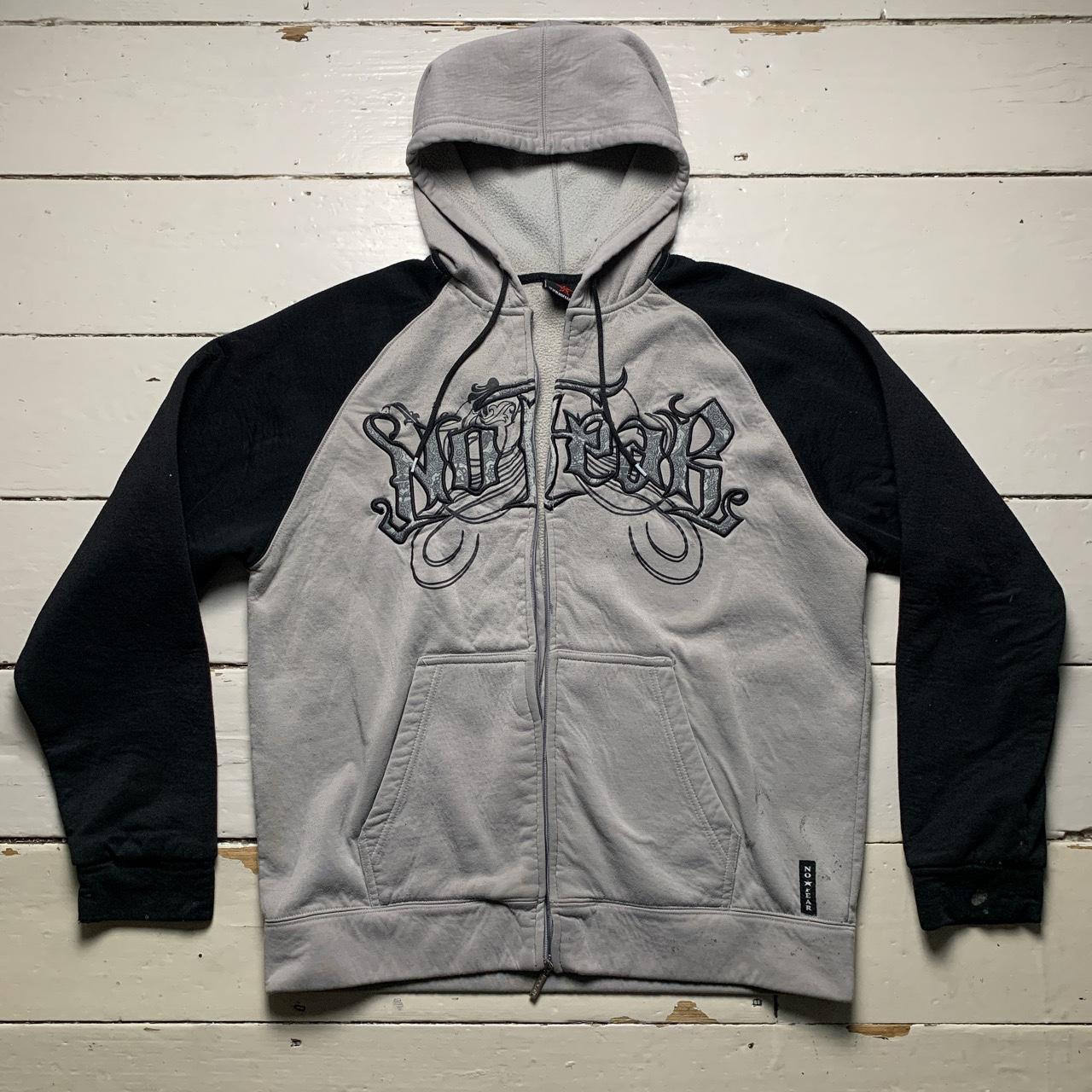 No Fear Grey and Black Vintage Hoodie