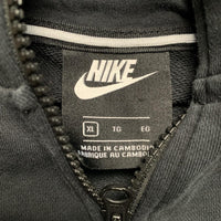 Nike Black and White Swoosh Tape Repeat Logo Hoodie (XL)