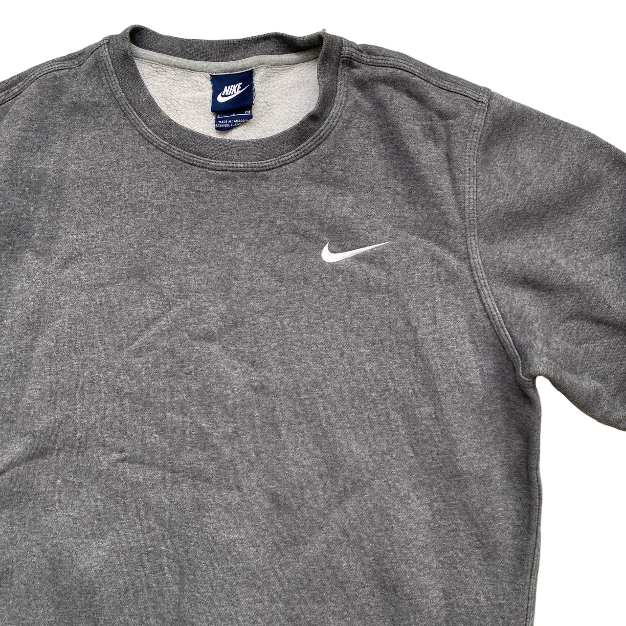 Nike Swoosh Grey and White Jumper (S)