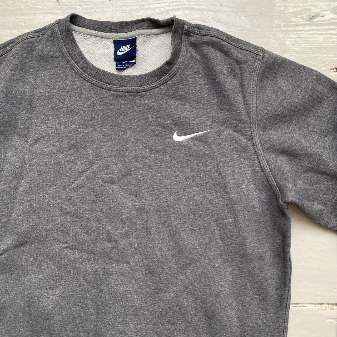 Nike Swoosh Grey and White Jumper