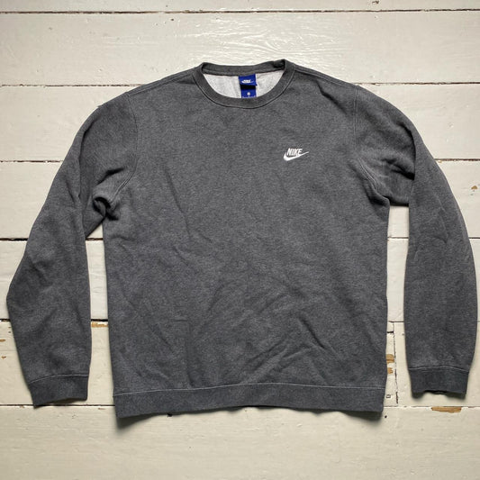 Nike Swoosh Grey and White Jumper