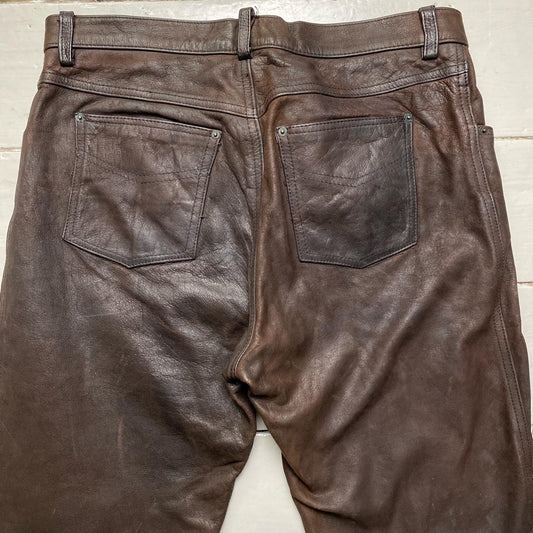 Nugget London Vintage Brown Heavy Leather Trousers