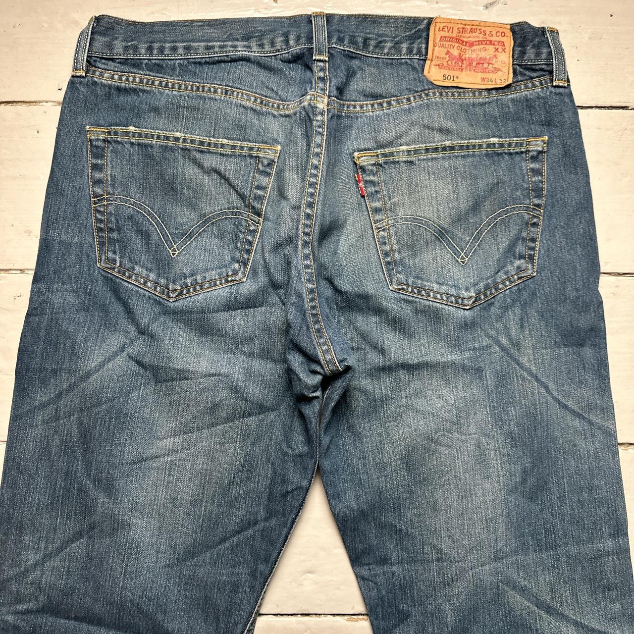 Levis 501 Navy Blue Vintage Jeans