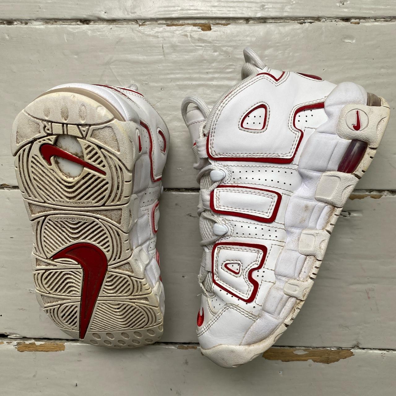 Nike Air More Uptempo White and University Red