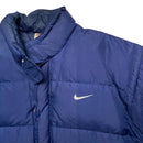 Nike Vintage 90’s Bomber Puffer Coat Navy and White Big Swoosh (XL)