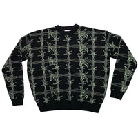 Yardsale Barbed Wire Black and Green Knit Jumper (M)