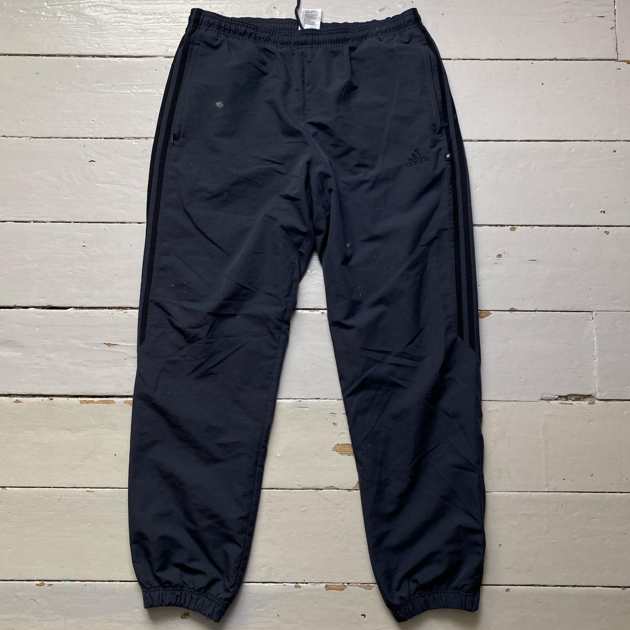 Adidas Vintage Baggy Shell Track Pant Bottoms Grey and Black