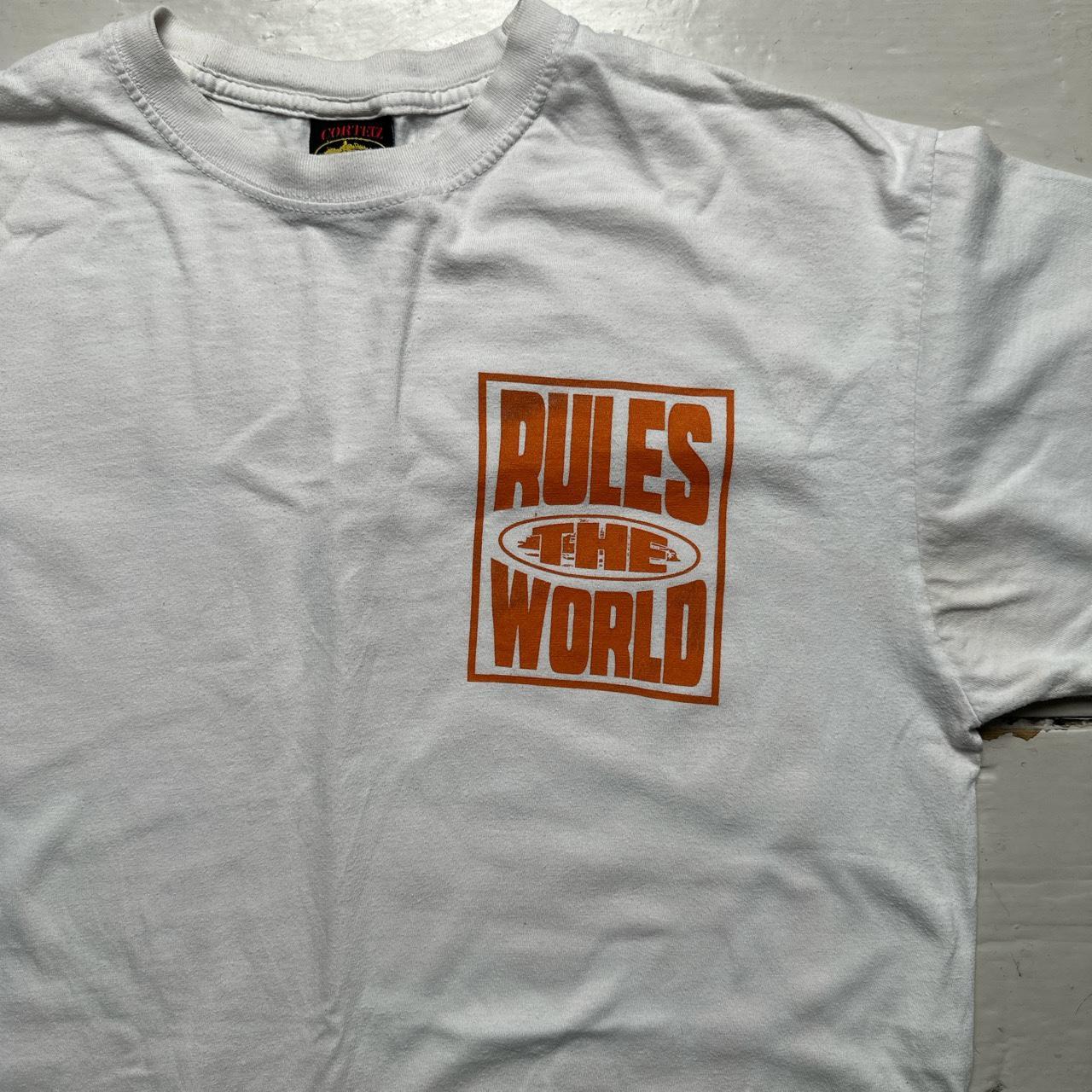 Corteiz Rules The World White and Orange T Shirt