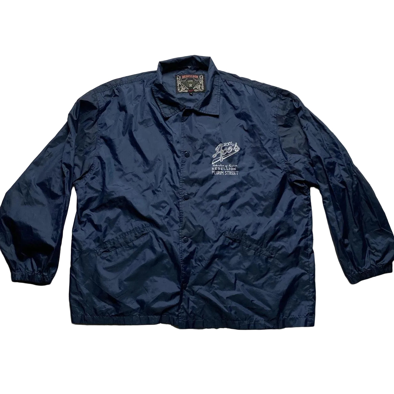 Lucky Aces Lightweight Blue Shell Windbreaker Jacket (XL)