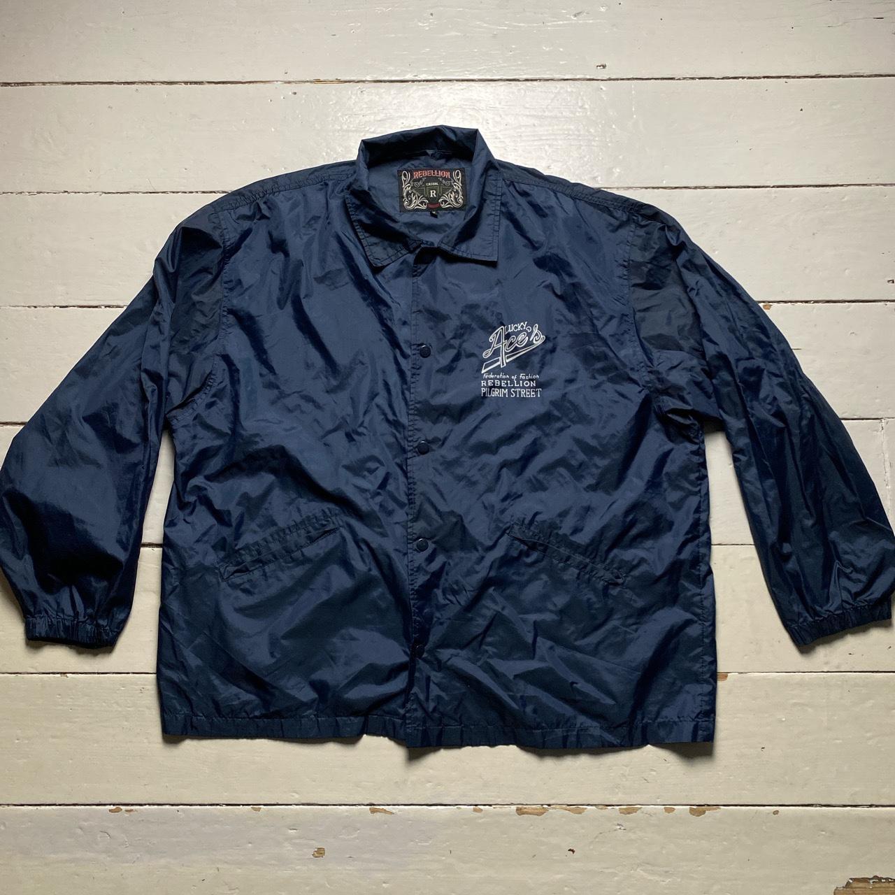 Lucky Aces Lightweight Blue Shell Windbreaker Jacket