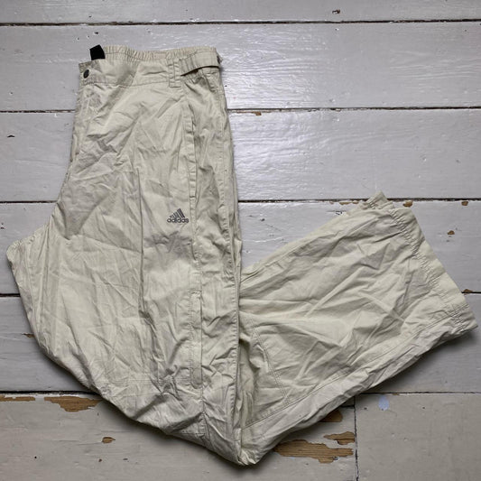 Adidas Baggy Cargo Parachute Combat Trousers Cream White