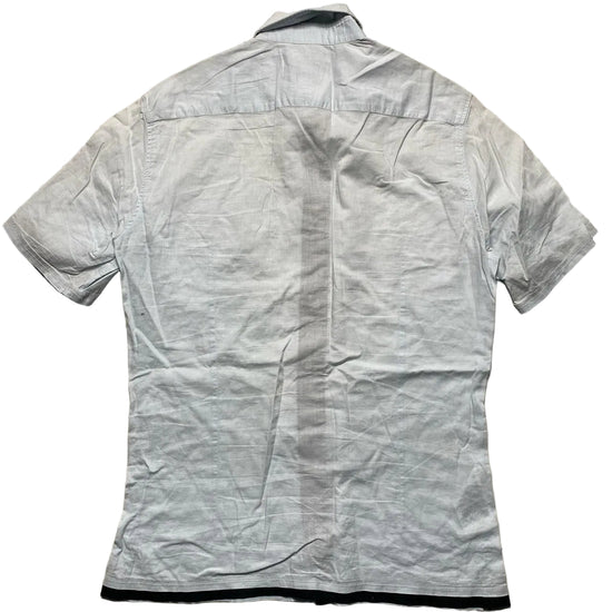Hugo Boss Light Blue and Navy Short Sleeve Shirt (S)