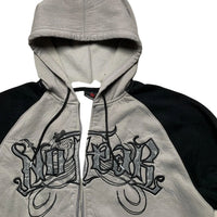 No Fear Grey and Black Vintage Hoodie