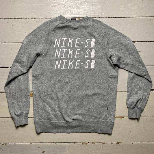 Nike SB Grey and White Jumper