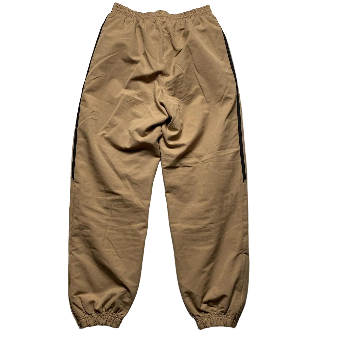 Adidas Sand Brown and Black Stripe Shell Trackpant Bottoms (M)