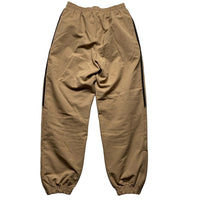 Adidas Sand Brown and Black Stripe Shell Trackpant Bottoms (M)