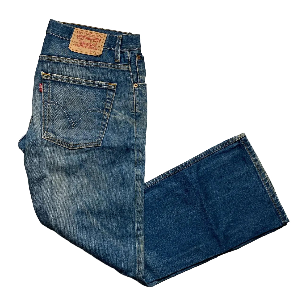 Levis 507 Navy Stonewashed Jeans (32W)