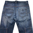 Versace VJC Vintage Dark Navy Red Stitch Baggy Jeans (34W)