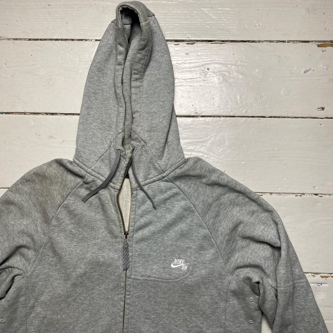 Nike SB Grey and White Hoodie