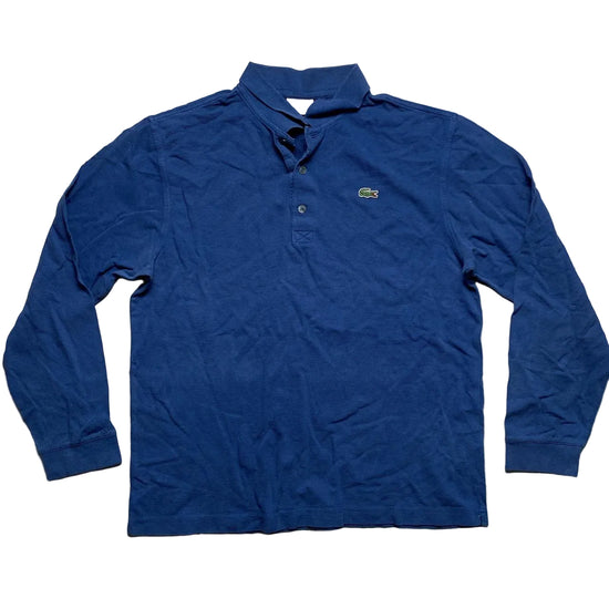 Lacoste Croc Blue Long Sleeve Polo Shirt (L)
