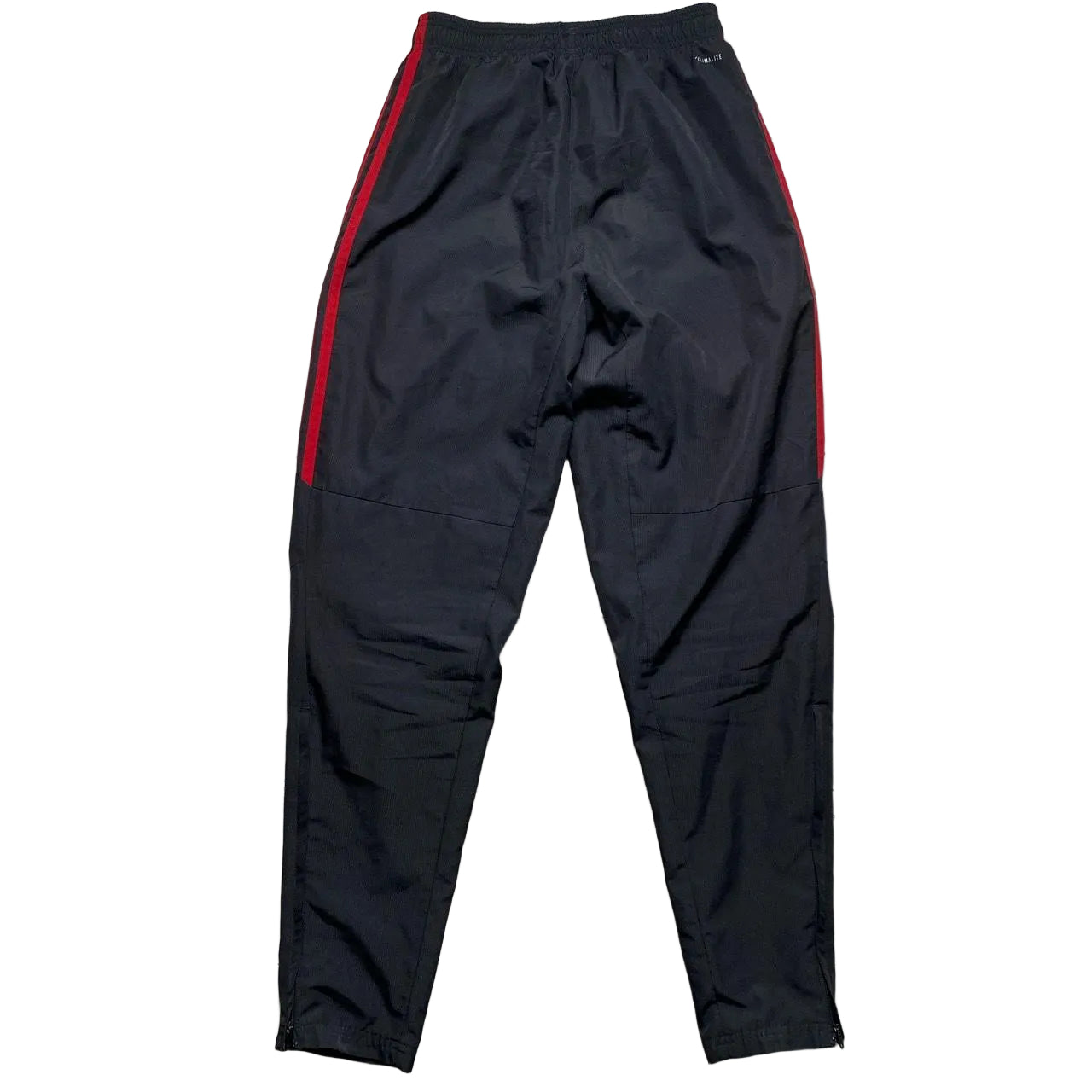 Adidas AC Milan Black and Red Shell Trackpant Bottoms (XS)