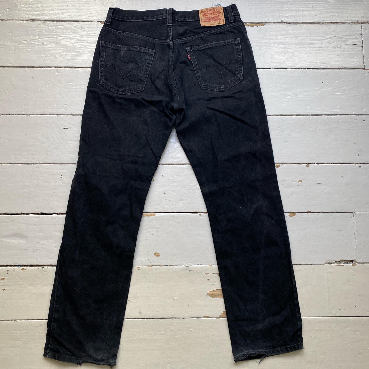 Levis Vintage 505 Baggy Distressed Black Jeans