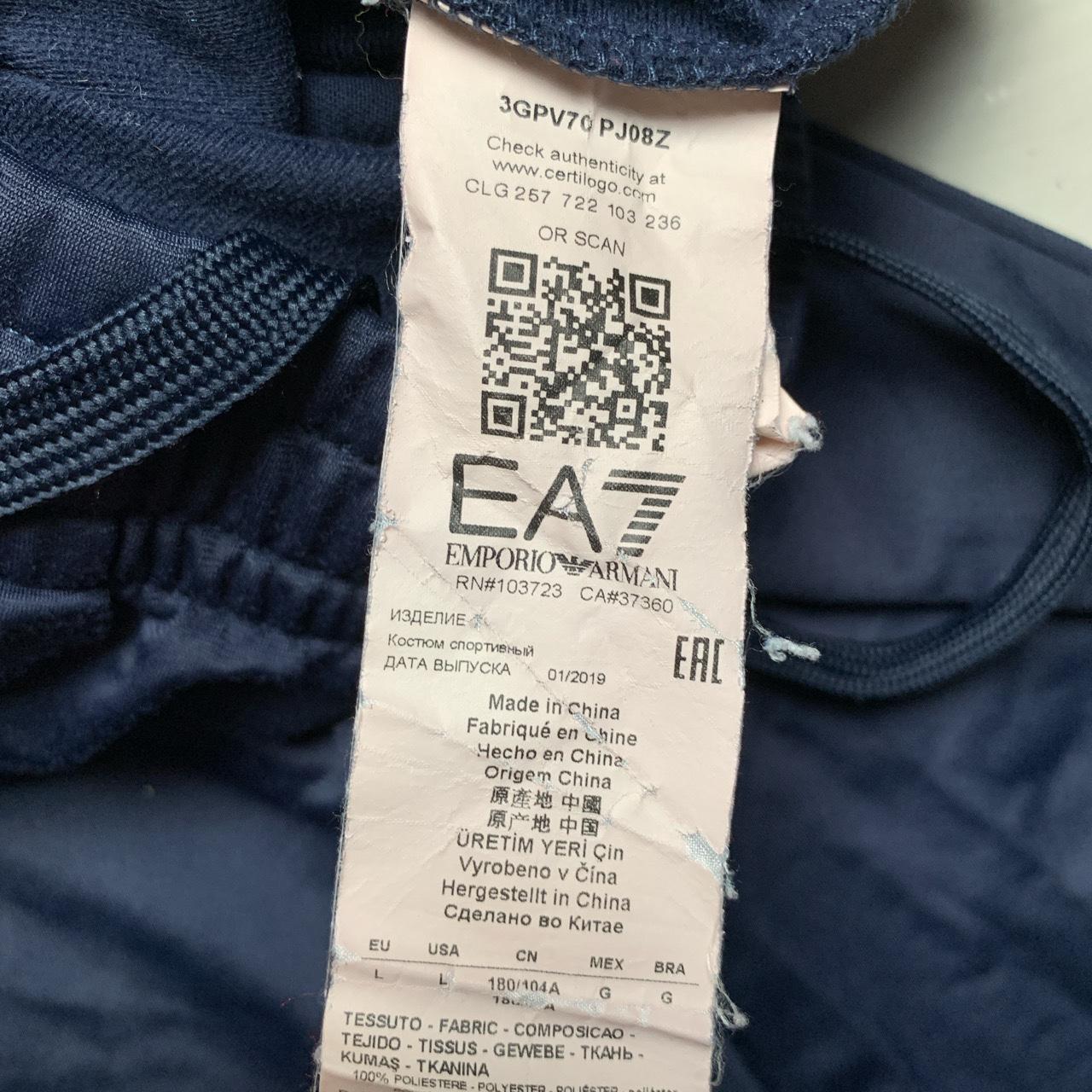 Emporio Armani EA7 Navy and White Trackpant Bottoms