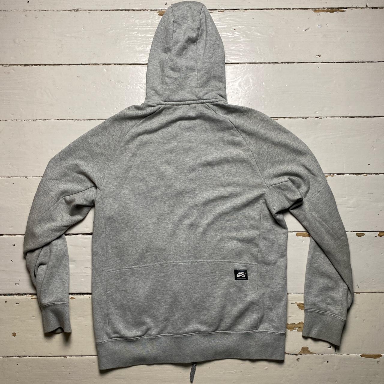 Nike SB Grey and White Hoodie