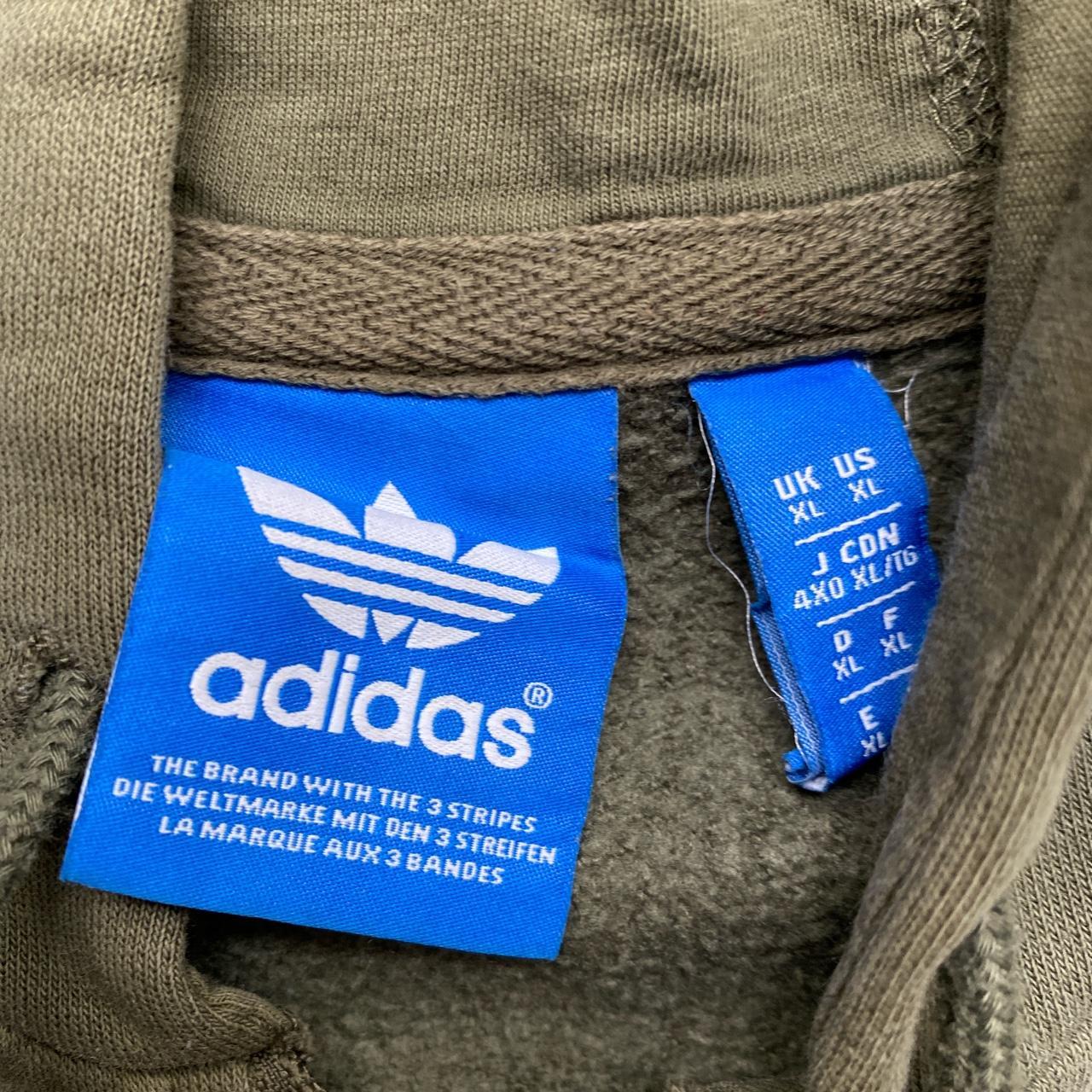 Adidas Originals Olive and White Stripe Hoodie