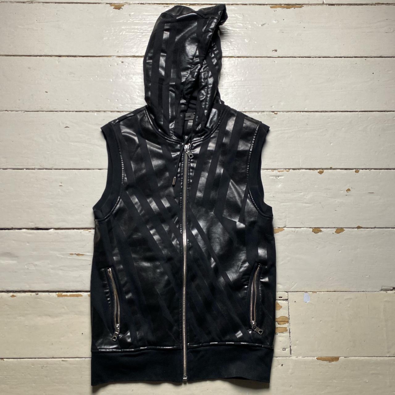 Diesel Black Label Faux Leather Gillet Hoodie