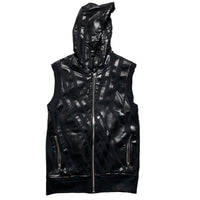 Diesel Black Label Faux Leather Gillet Hoodie (L)