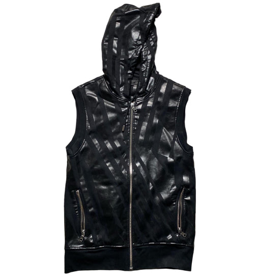 Diesel Black Label Faux Leather Gillet Hoodie (L)